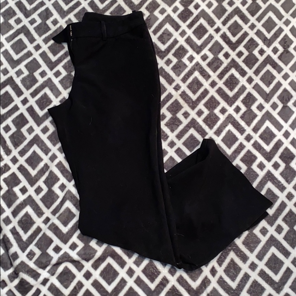 Black straight leg dress pants